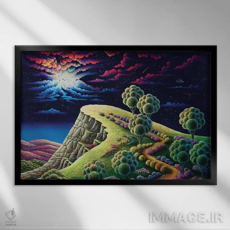 تابلو نقطهٔ روشنایی اثر اندی راسل - نمای قابدار مشکی