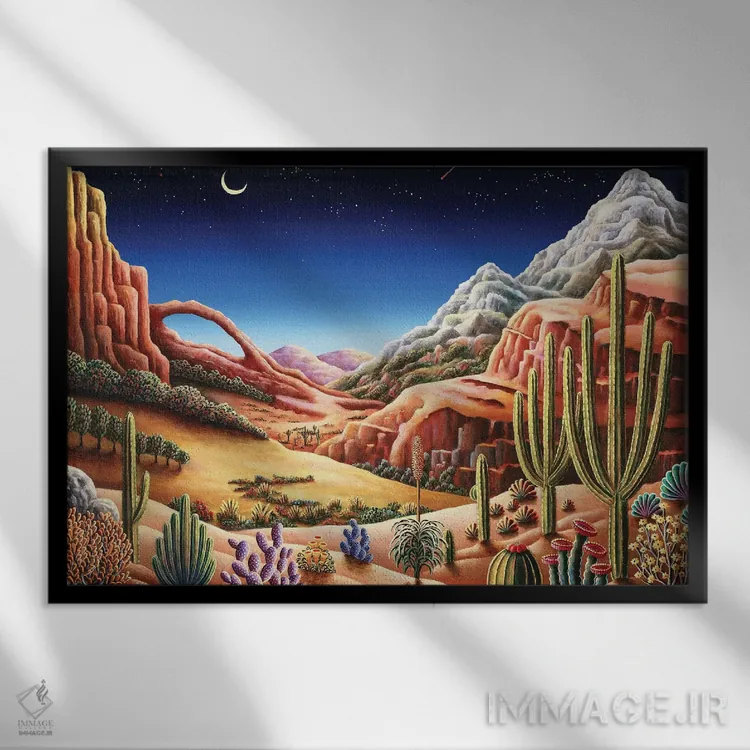 تابلو پنجرهای به آسمان اثر اندی راسل - نمای قابدار مشکی