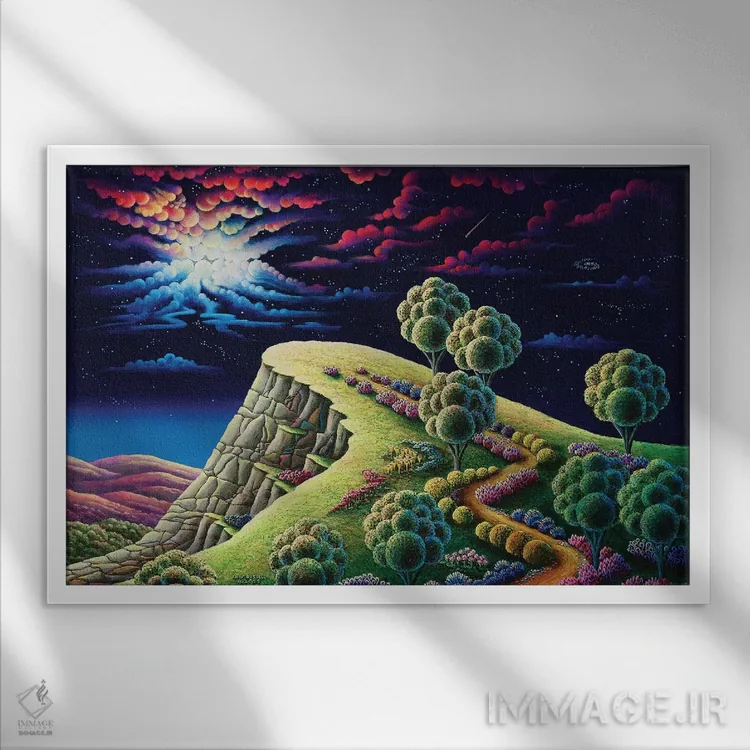 تابلو نقطهٔ روشنایی اثر اندی راسل - نمای قابدار سفید