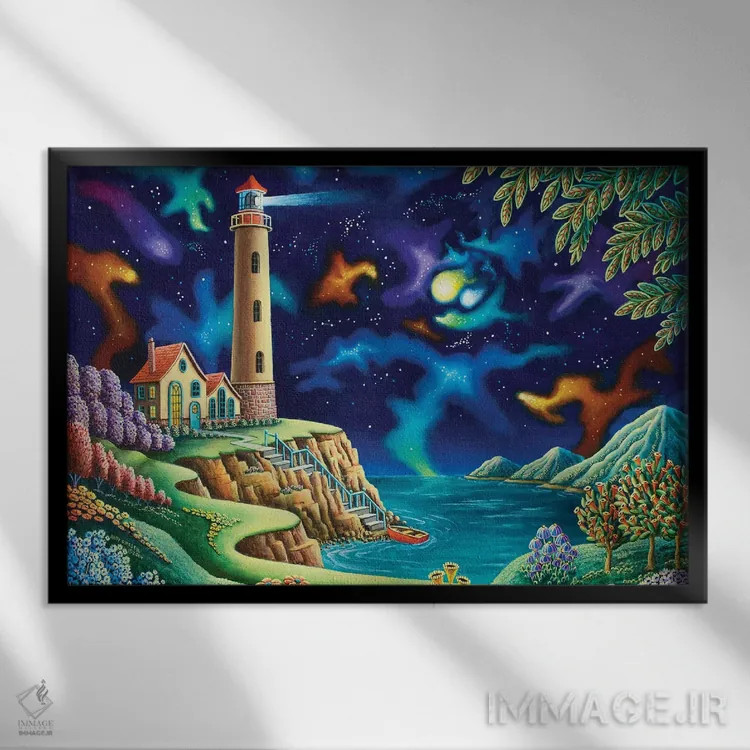 تابلو چراغهای شبانه اثر اندی راسل - نمای قابدار مشکی