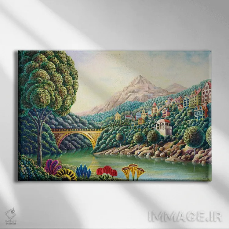 تابلو نهر نقاشان ۲ اثر اندی راسل - نمای روبهرو روی دیوار