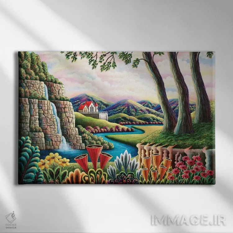 تابلو رودخانهٔ رویاها ۳ اثر اندی راسل - نمای روبهرو روی دیوار