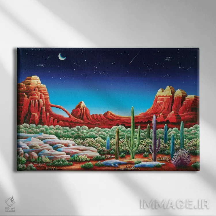 تابلو صخرههای سرخ ۵ اثر اندی راسل - نمای روبهرو روی دیوار