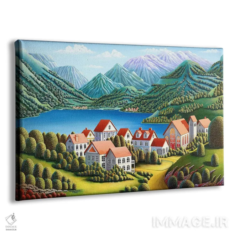 تابلو کوههای روحانی اثر اندی راسل - نمای پرسپکتیو محصول