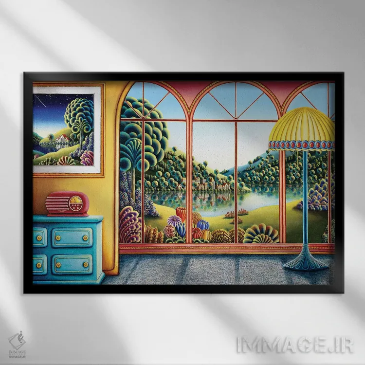 تابلو روزهای رادیویی ۹ اثر اندی راسل - نمای قابدار مشکی