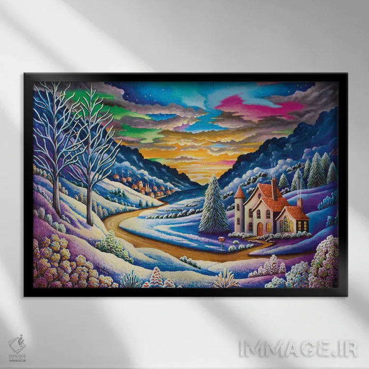 تابلو برف اثر اندی راسل - نمای قابدار مشکی