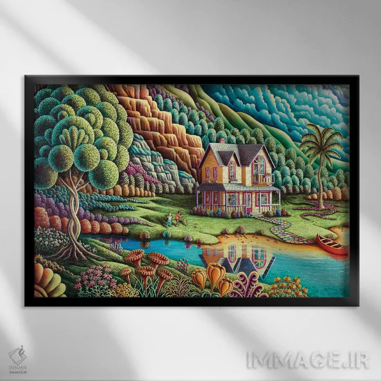 تابلو تابستان اثر اندی راسل - نمای قابدار مشکی