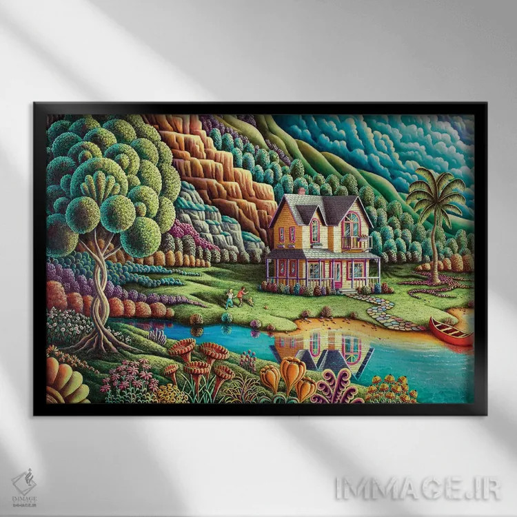 تابلو تابستان اثر اندی راسل - نمای قابدار مشکی