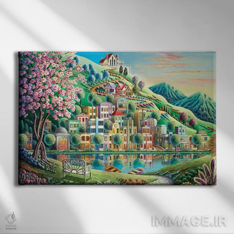 تابلو پارک شکوفه اثر اندی راسل - نمای روبهرو روی دیوار