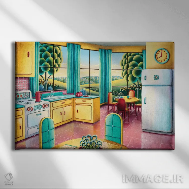 تابلو صبح یکشنبه اثر اندی راسل - نمای روبهرو روی دیوار