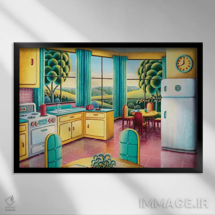 تابلو صبح یکشنبه اثر اندی راسل - نمای قابدار مشکی