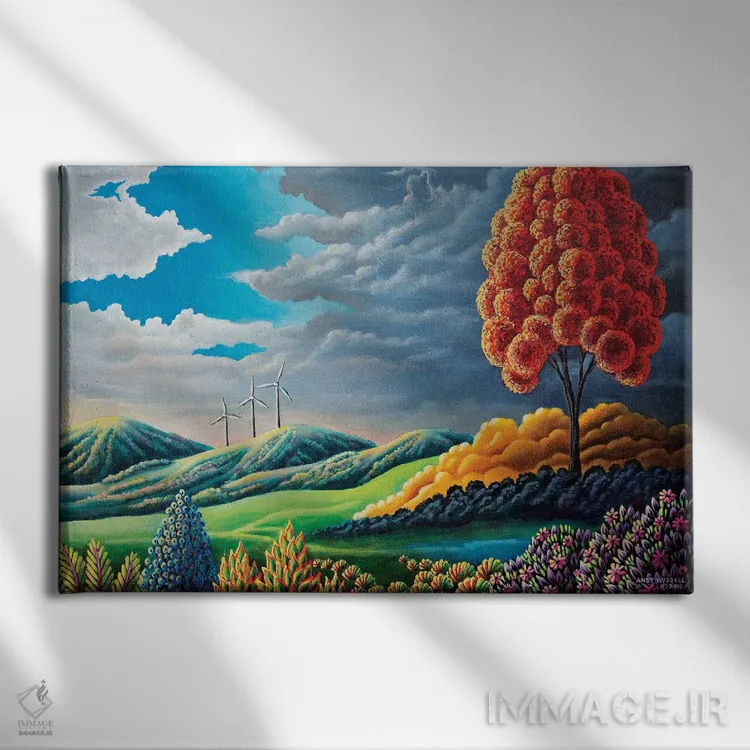 تابلو سه قدرتی اثر اندی راسل - نمای روبهرو روی دیوار