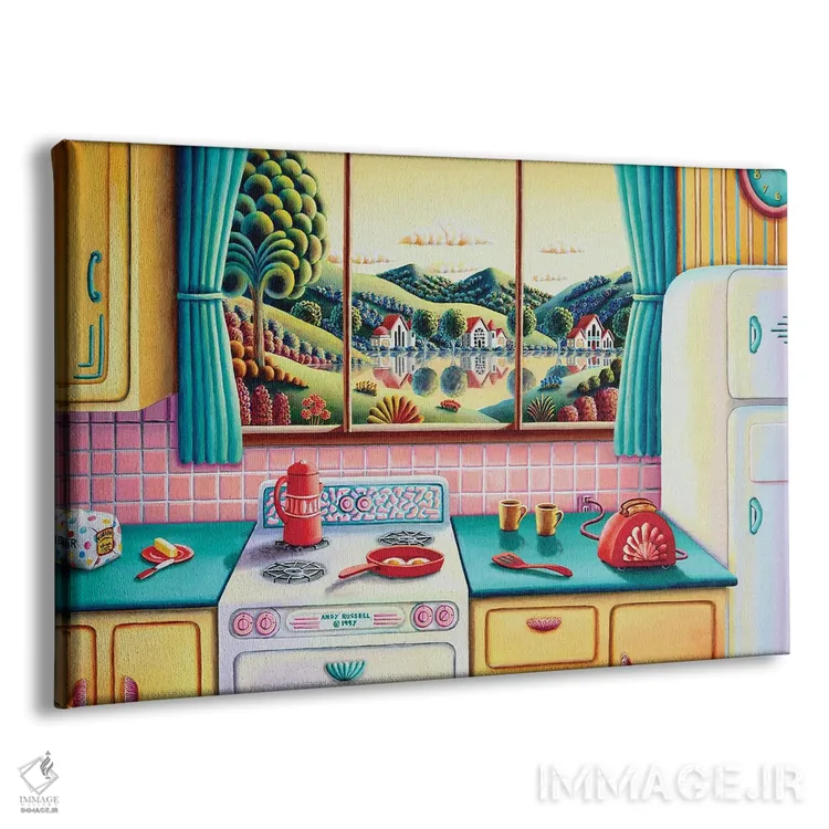 تابلو صبحانهٔ قهرمانان اثر اندی راسل - نمای پرسپکتیو محصول