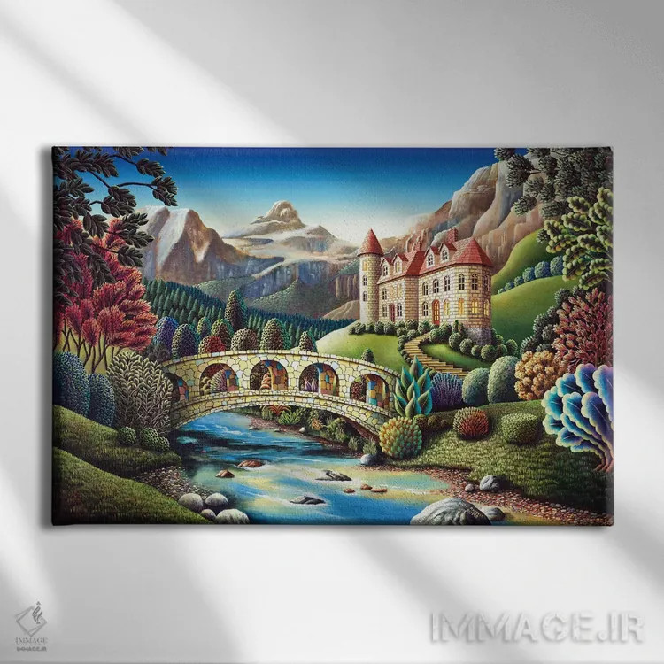 تابلو نهر قلعه اثر اندی راسل - نمای روبهرو روی دیوار