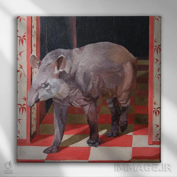 تابلو در جنگل سرخ اثر آرتور ریو - نمای روبهرو روی دیوار