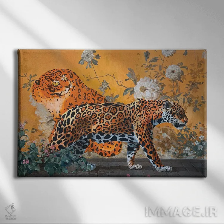 تابلو جاگوارها (حیوان) اثر آرتور ریو - نمای روبهرو روی دیوار