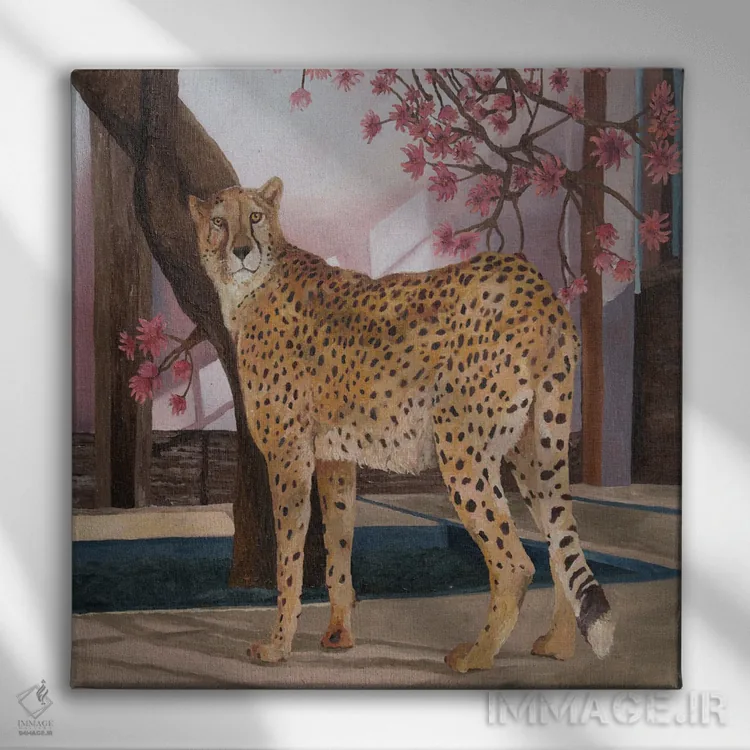 تابلو یوزپلنگ در حال استراحت اثر آرتور ریو - نمای روبهرو روی دیوار