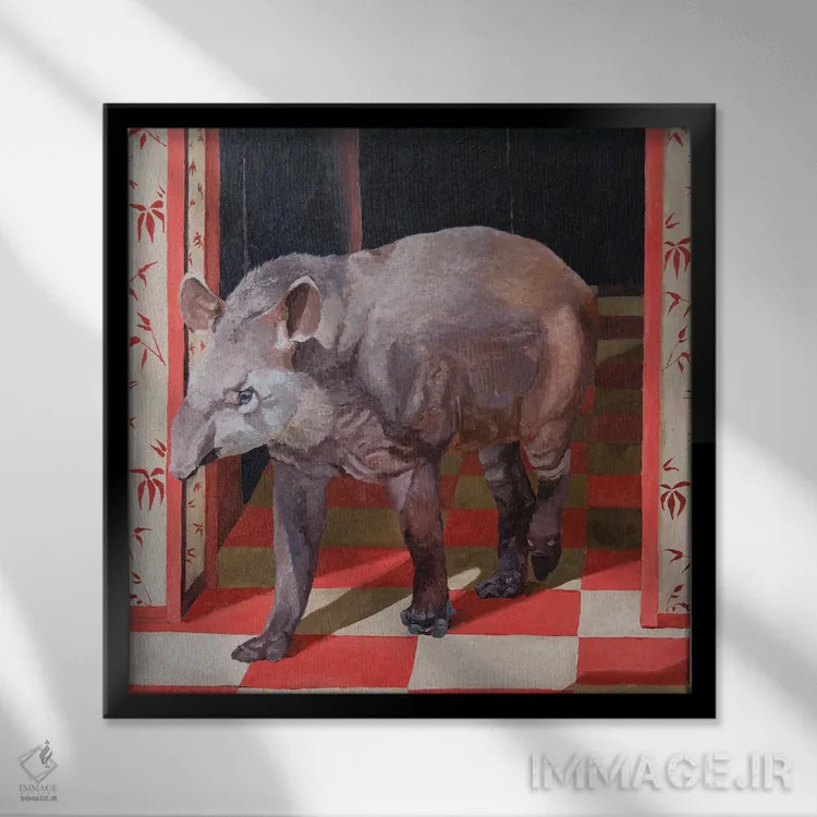 تابلو در جنگل سرخ اثر آرتور ریو - نمای قابدار مشکی