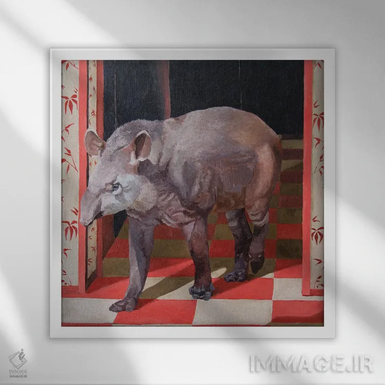 تابلو در جنگل سرخ اثر آرتور ریو - نمای قابدار سفید