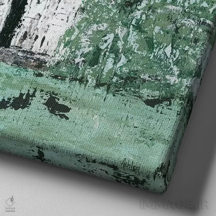 تابلو کلیسای روستایی اثر اشلی بردلی - نمای نزدیک بافت بوم