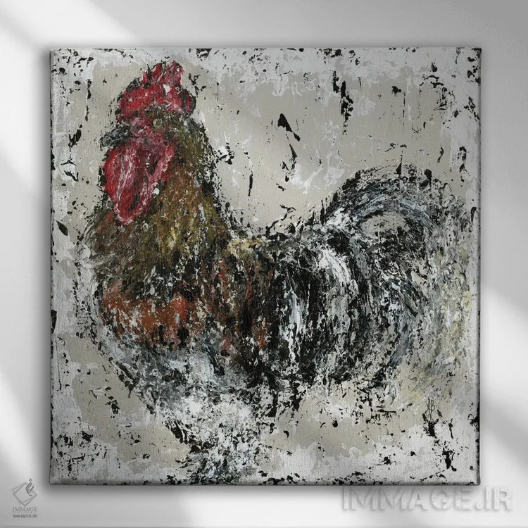 تابلو خروس خانه روستایی اثر اشلی بردلی - نمای روبهرو روی دیوار