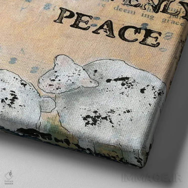 تابلو شب خاموش (سرود کریسمس) اثر اشلی بردلی - نمای نزدیک بافت بوم