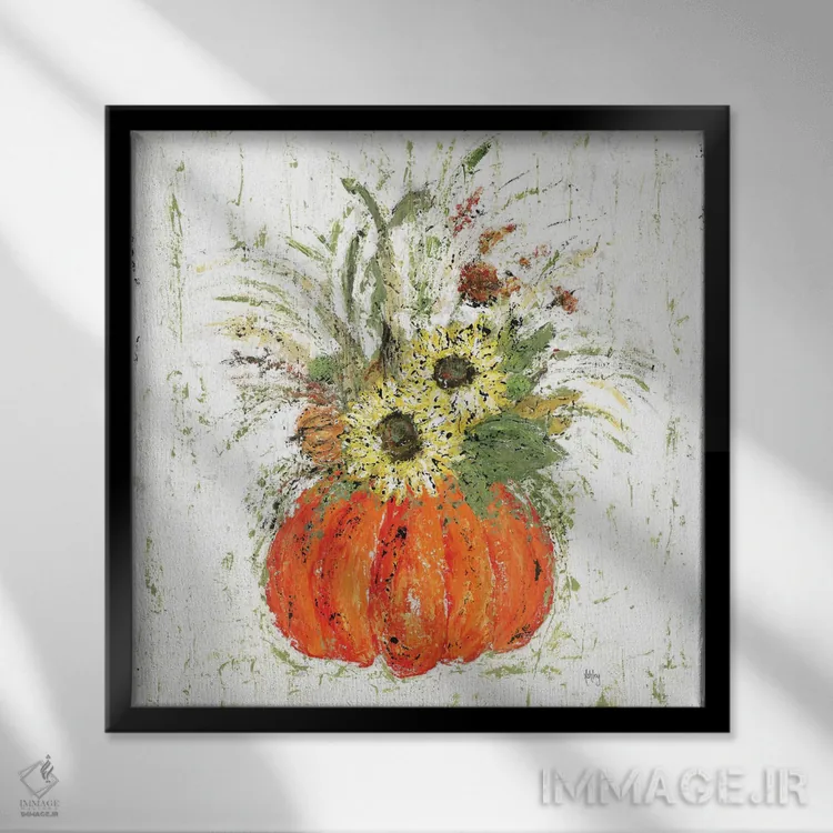 تابلو گلهای پاییزی اثر اشلی بردلی - نمای قابدار مشکی