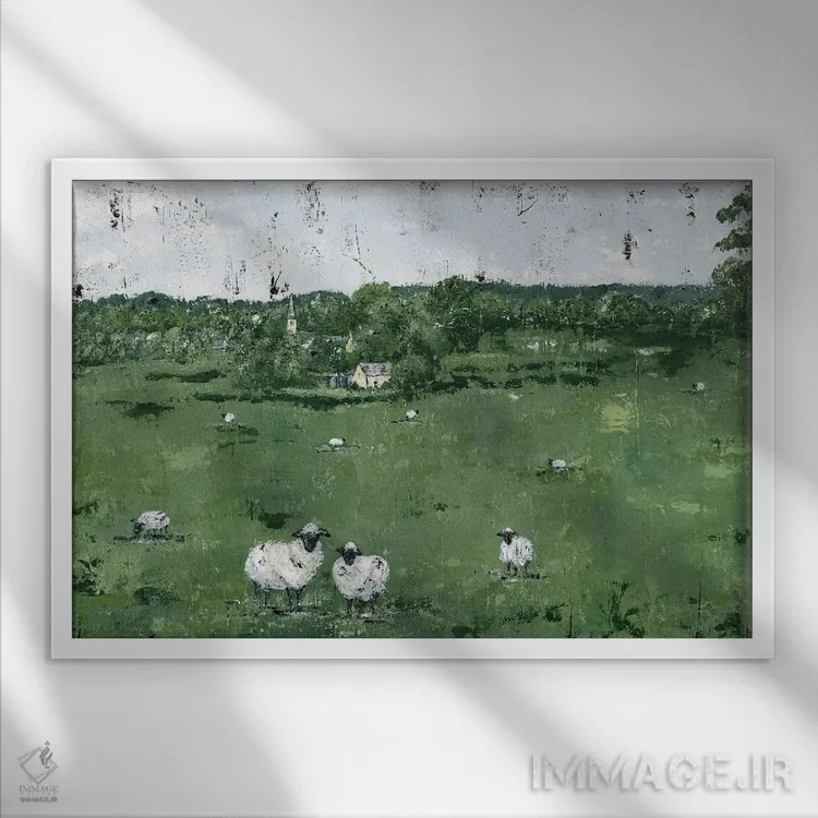 تابلو حومهٔ انگلستان اثر اشلی بردلی - نمای قابدار سفید