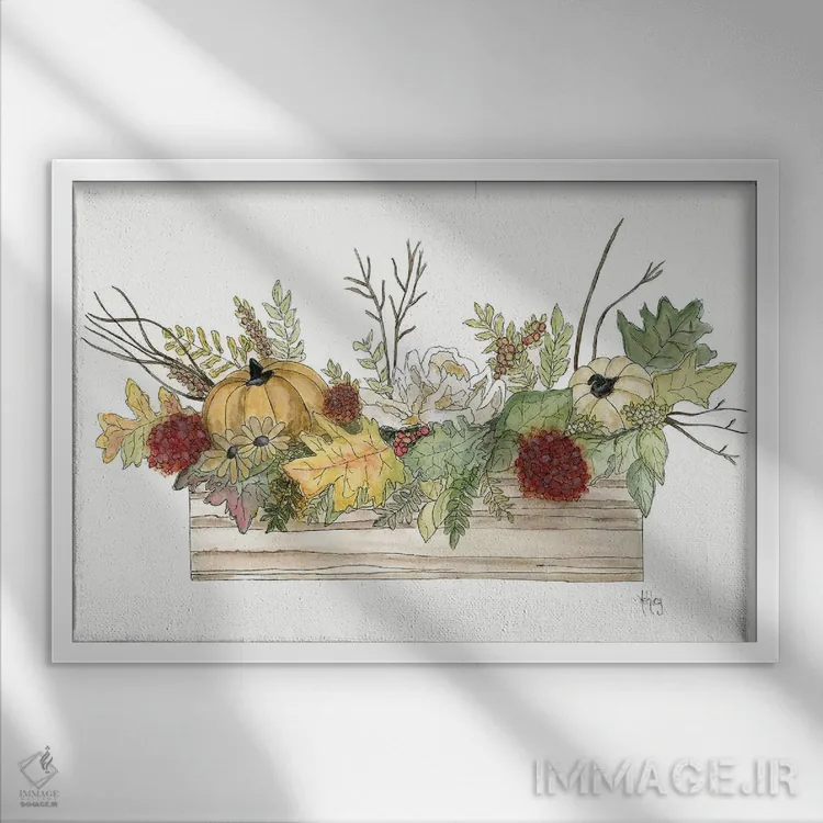 تابلو برکتهای پاییزی اثر اشلی بردلی - نمای قابدار سفید