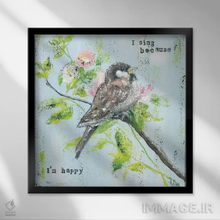 تابلو چشم بر گنجشک اثر اشلی بردلی - نمای قابدار مشکی