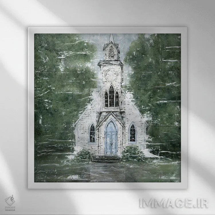 تابلو یقین مبارک (سرود معنویتی) اثر اشلی بردلی - نمای قابدار سفید