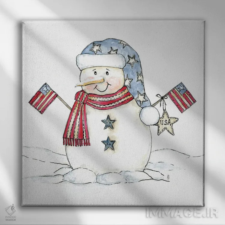 تابلو آدم برفی میهنپرست اثر اشلی بردلی - نمای روبهرو روی دیوار