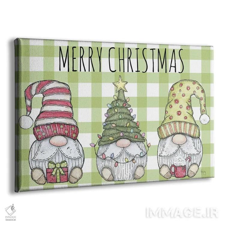 تابلو کوتولههای کریسمس مبارک اثر اشلی بردلی - نمای پرسپکتیو محصول