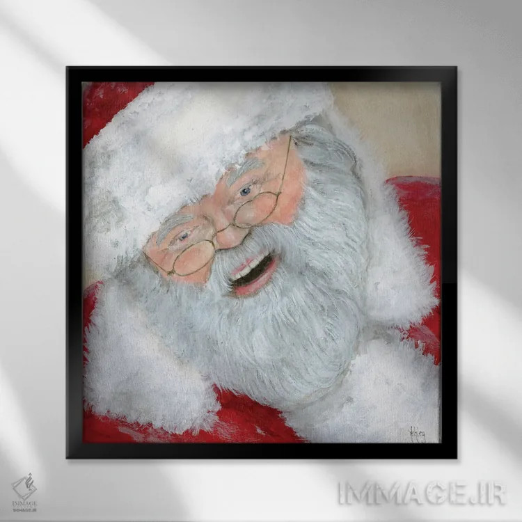 تابلو بابانوئل قدیمی اثر اشلی بردلی - نمای قابدار مشکی