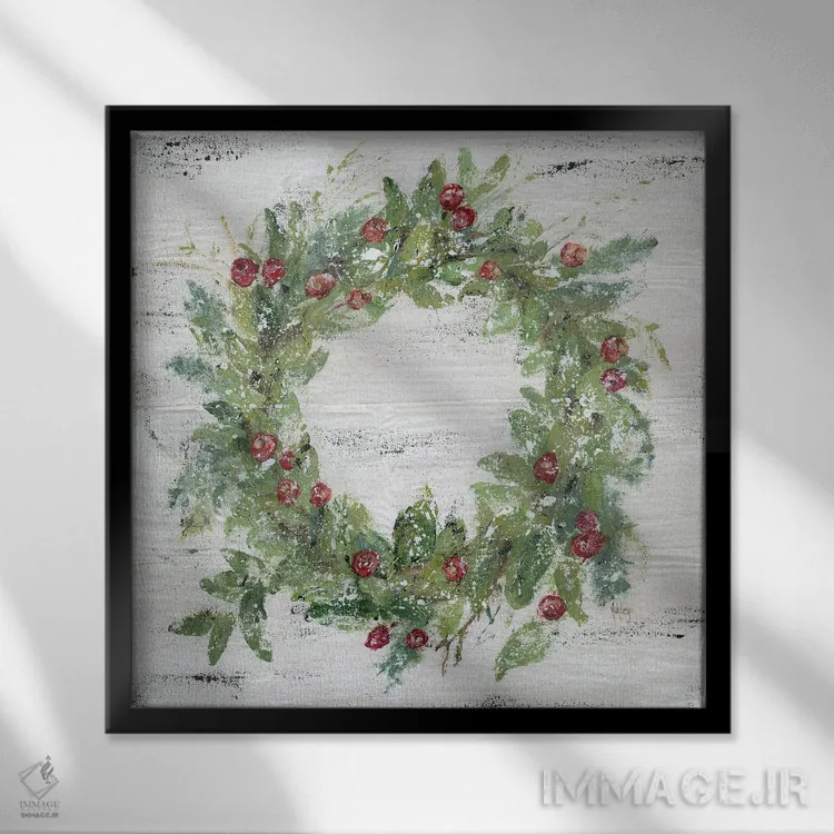 تابلو حلقهگل میوهای اثر اشلی بردلی - نمای قابدار مشکی