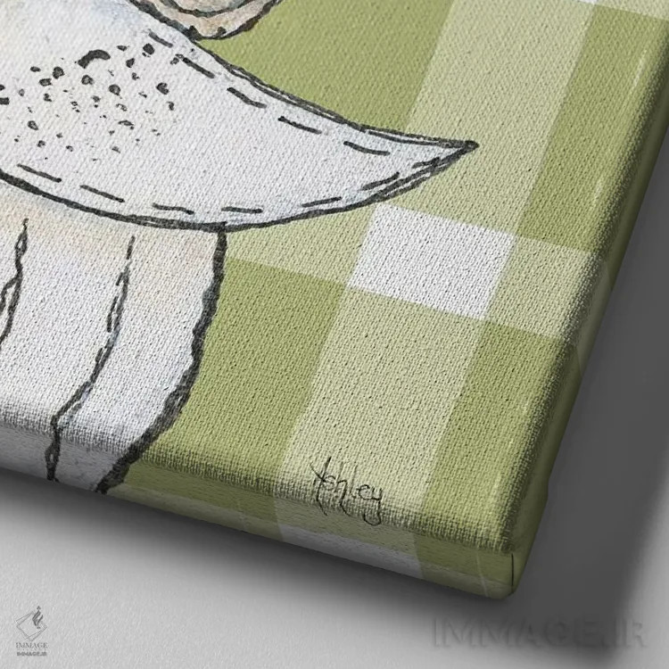 تابلو کوتولهٔ بابانوئل اثر اشلی بردلی - نمای نزدیک بافت بوم