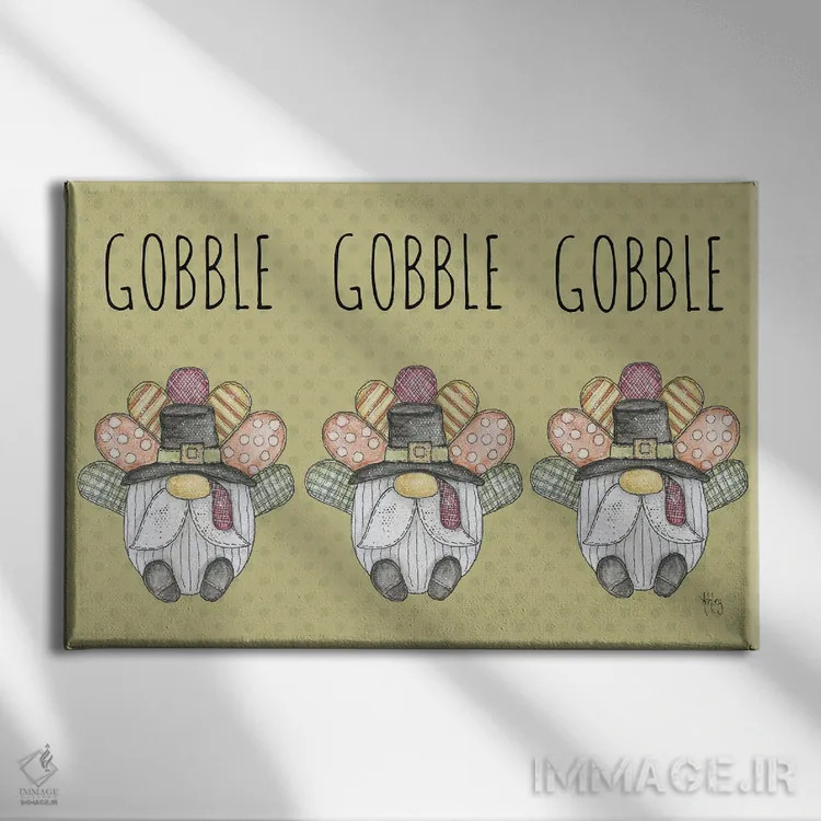 تابلو غارغار بوقلمون (Gobble Gobble) اثر اشلی بردلی - نمای روبهرو روی دیوار