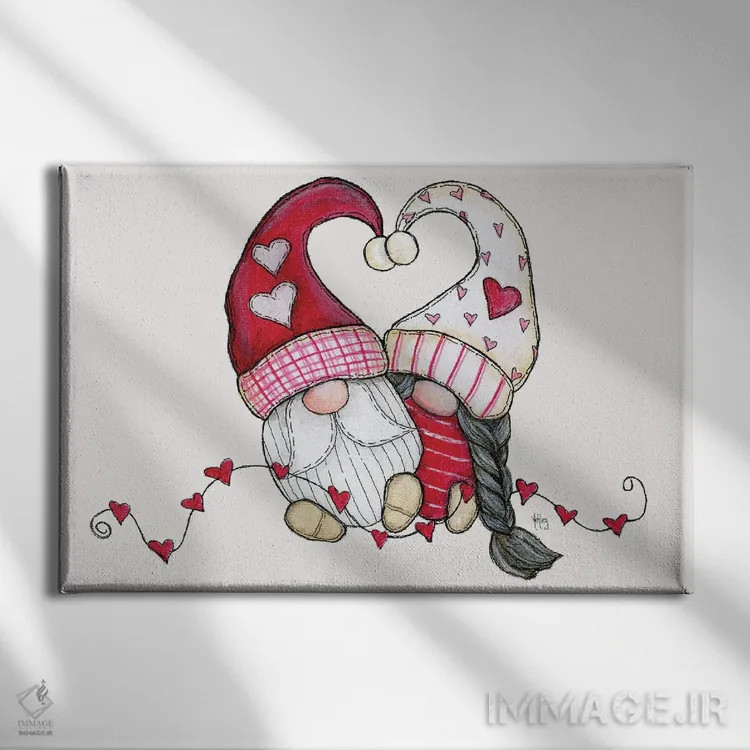 تابلو کوتولههای ولنتاین اثر اشلی بردلی - نمای روبهرو روی دیوار