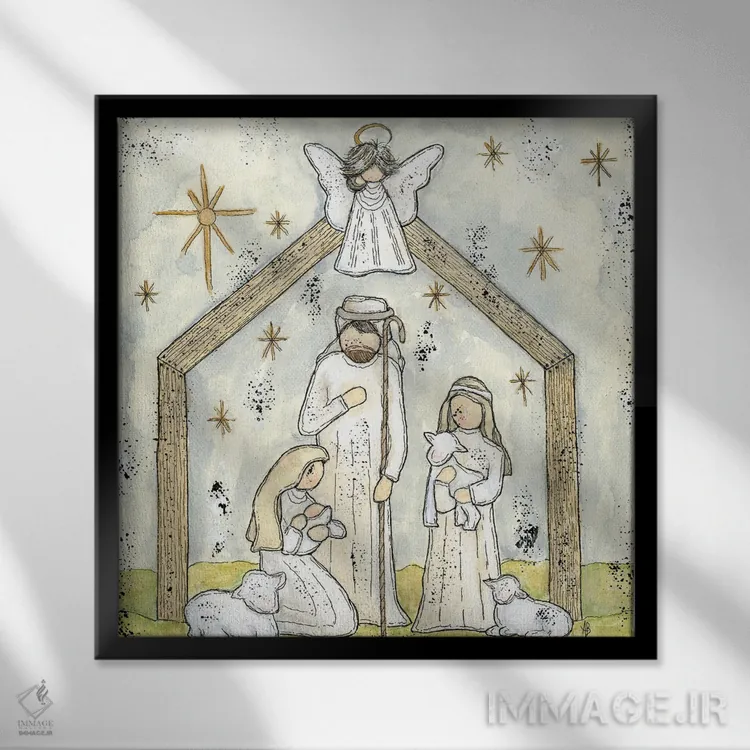 تابلو The Lamb Of God,اینک برهٔ خدا اثر اشلی بردلی - نمای قابدار مشکی