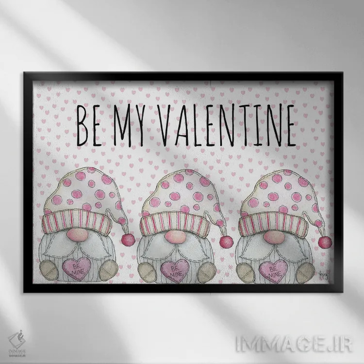 تابلو ولنتاین من باش اثر اشلی بردلی - نمای قابدار مشکی