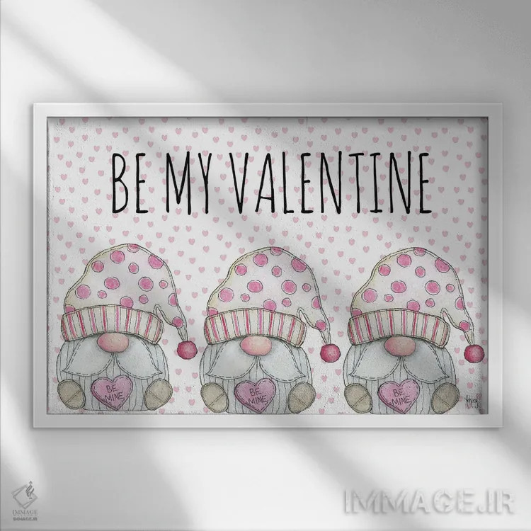 تابلو ولنتاین من باش اثر اشلی بردلی - نمای قابدار سفید