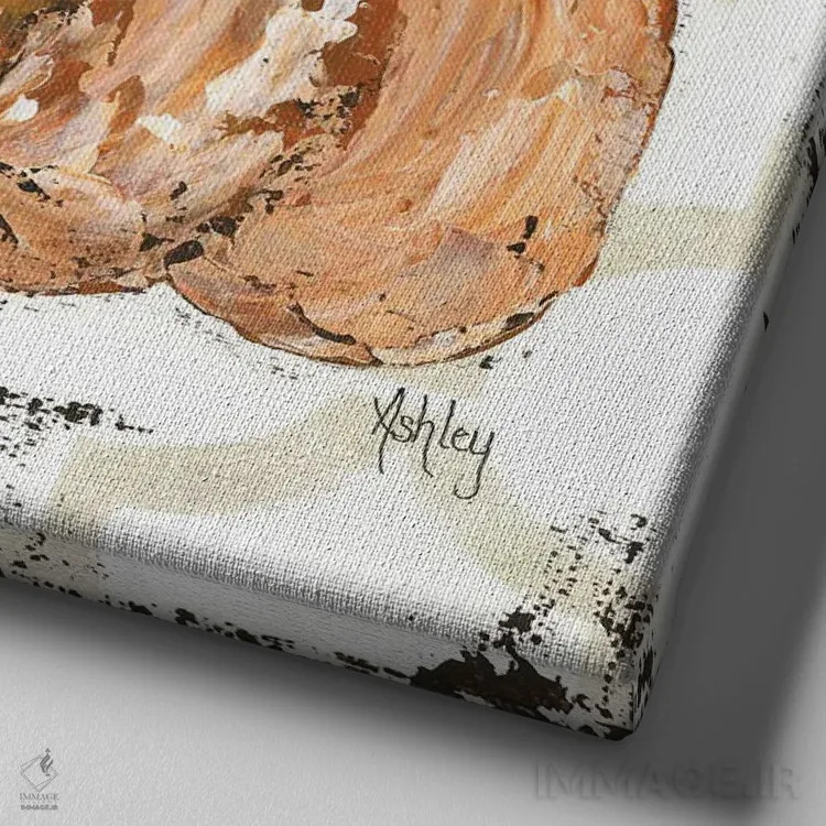 تابلو کدو تنبل نارنجی اثر اشلی بردلی - نمای نزدیک بافت بوم