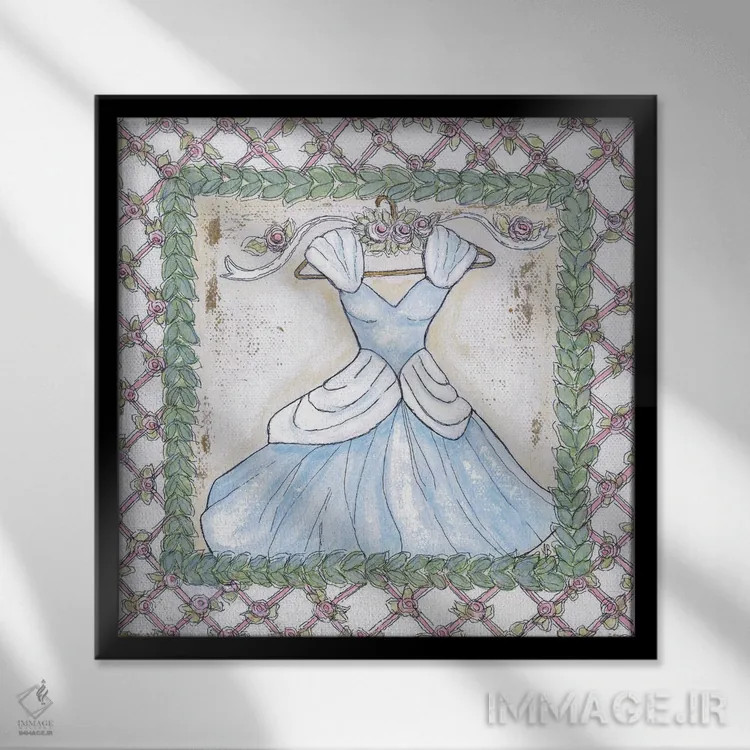 تابلو پیراهن الا اثر اشلی بردلی - نمای قابدار مشکی