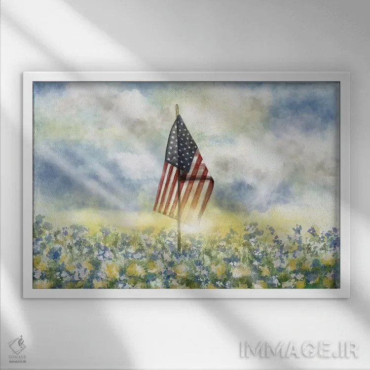 تابلو آزادی اثر اشلی بردلی - نمای قابدار سفید