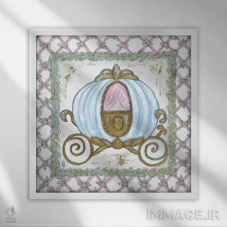 تابلو کالسکهٔ الا اثر اشلی بردلی - نمای قابدار سفید