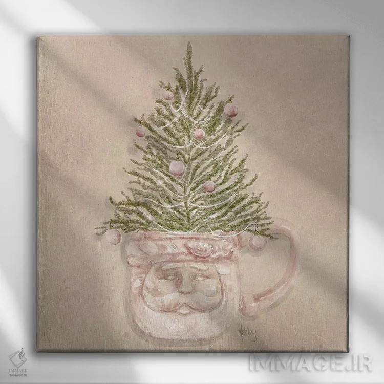 تابلو فنجان صورتی شادی اثر اشلی بردلی - نمای روبهرو روی دیوار