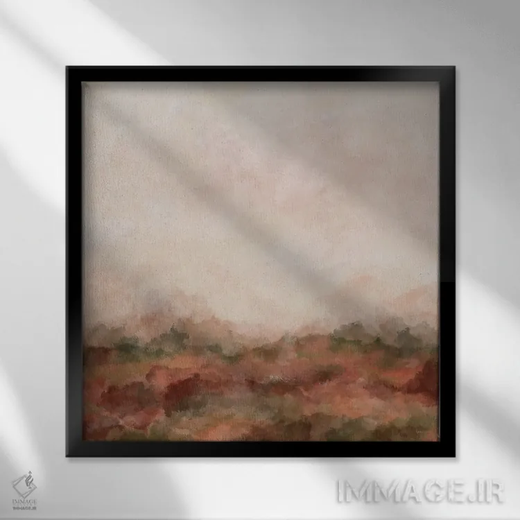 تابلو غروب ساگوارو (نوعی کاکتوس) اثر اشلی بردلی - نمای قابدار مشکی