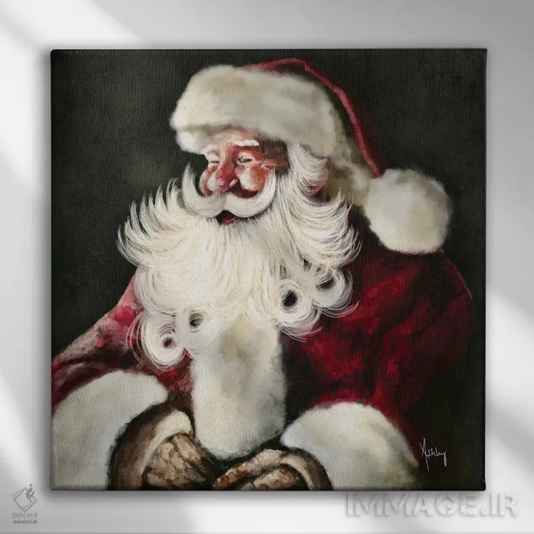 تابلو بابانوئل بامزه اثر اشلی بردلی - نمای روبهرو روی دیوار