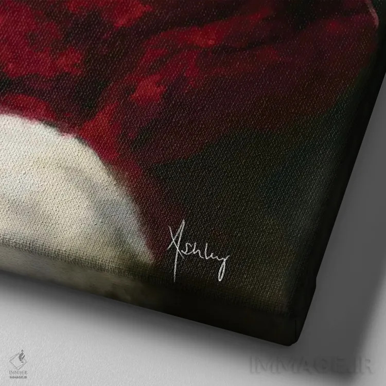 تابلو بابانوئل بامزه اثر اشلی بردلی - نمای نزدیک بافت بوم