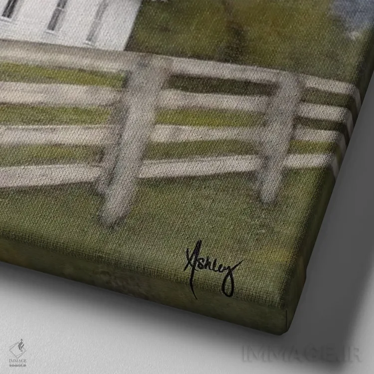 تابلو او مرا هدایت میکند اثر اشلی بردلی - نمای نزدیک بافت بوم